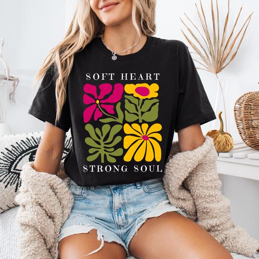 Soft Heart Strong Soul Floral Tee