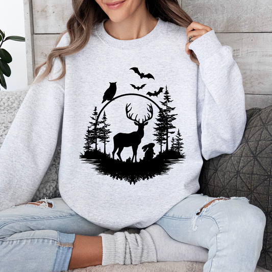 Deer Forest Silhouette Sweatshirt