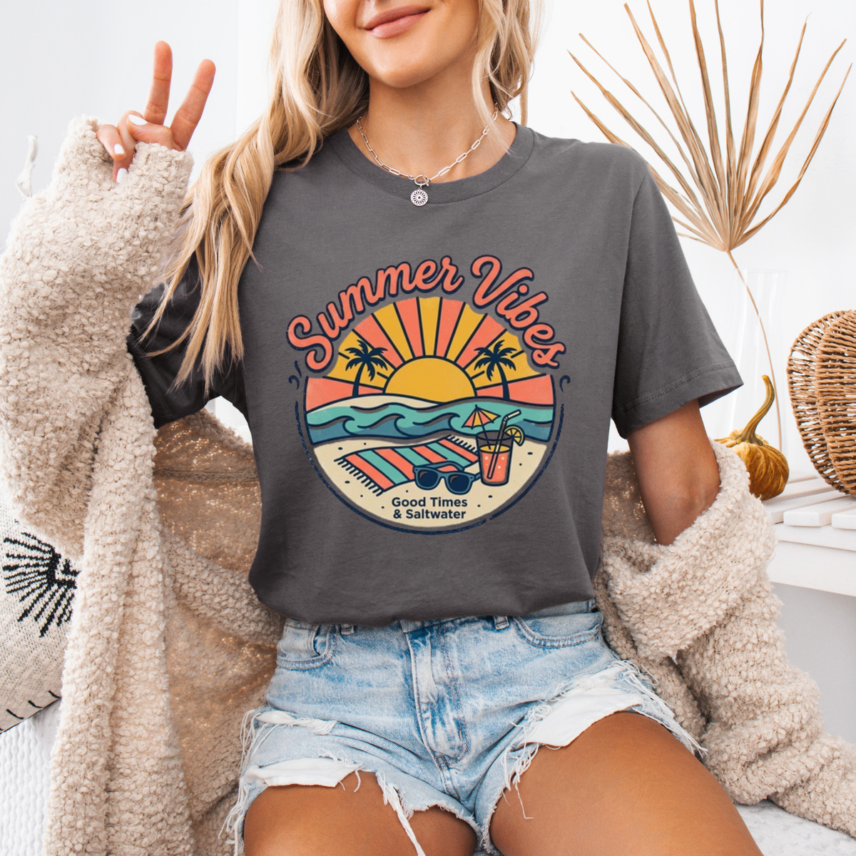 Retro Beach Sunset T-Shirt