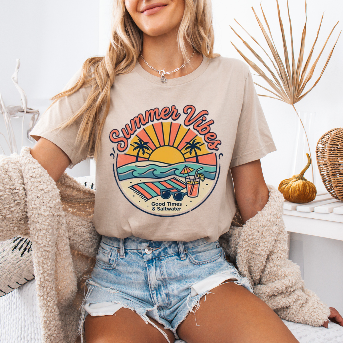 Retro Beach Sunset T-Shirt