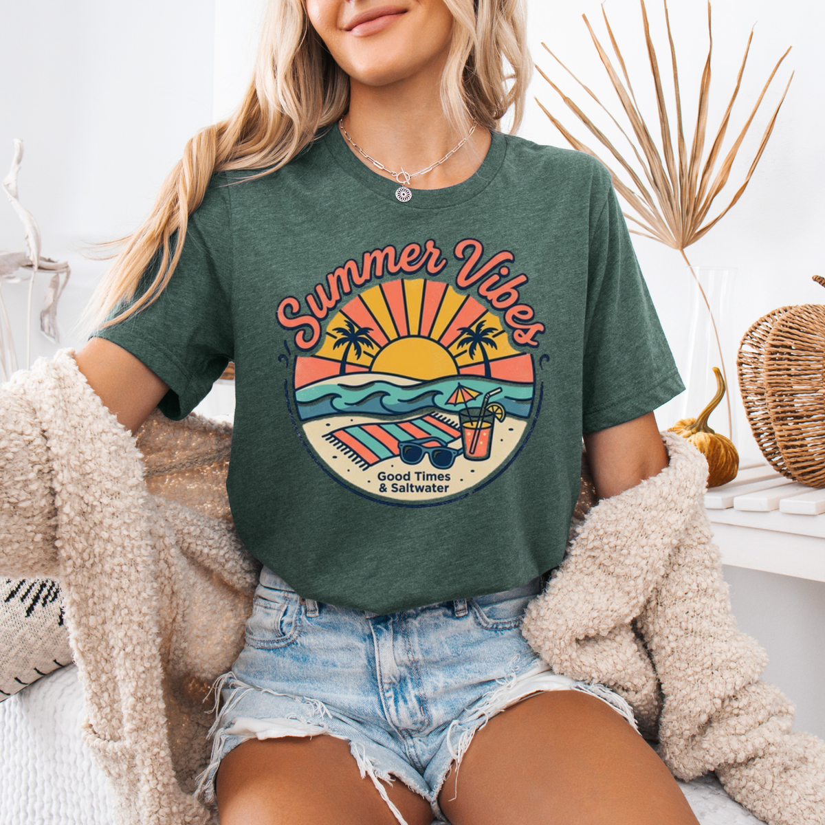 Retro Beach Sunset T-Shirt