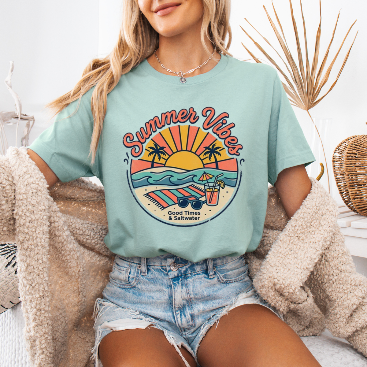 Retro Beach Sunset T-Shirt