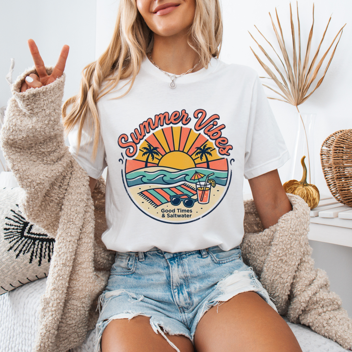 Retro Beach Sunset T-Shirt