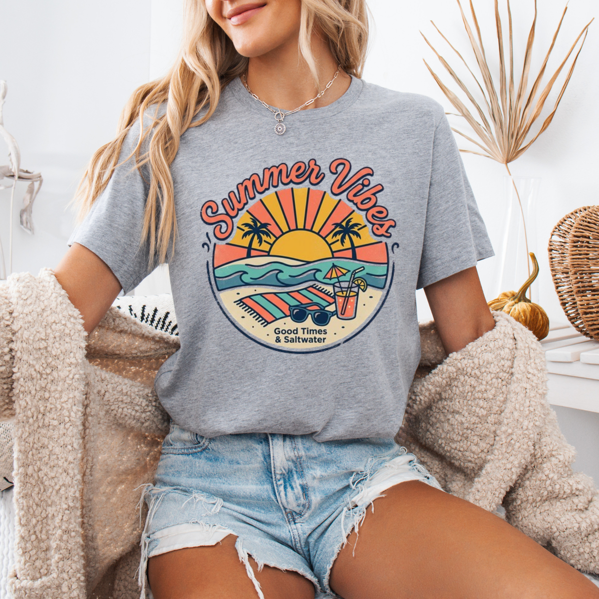 Retro Beach Sunset T-Shirt