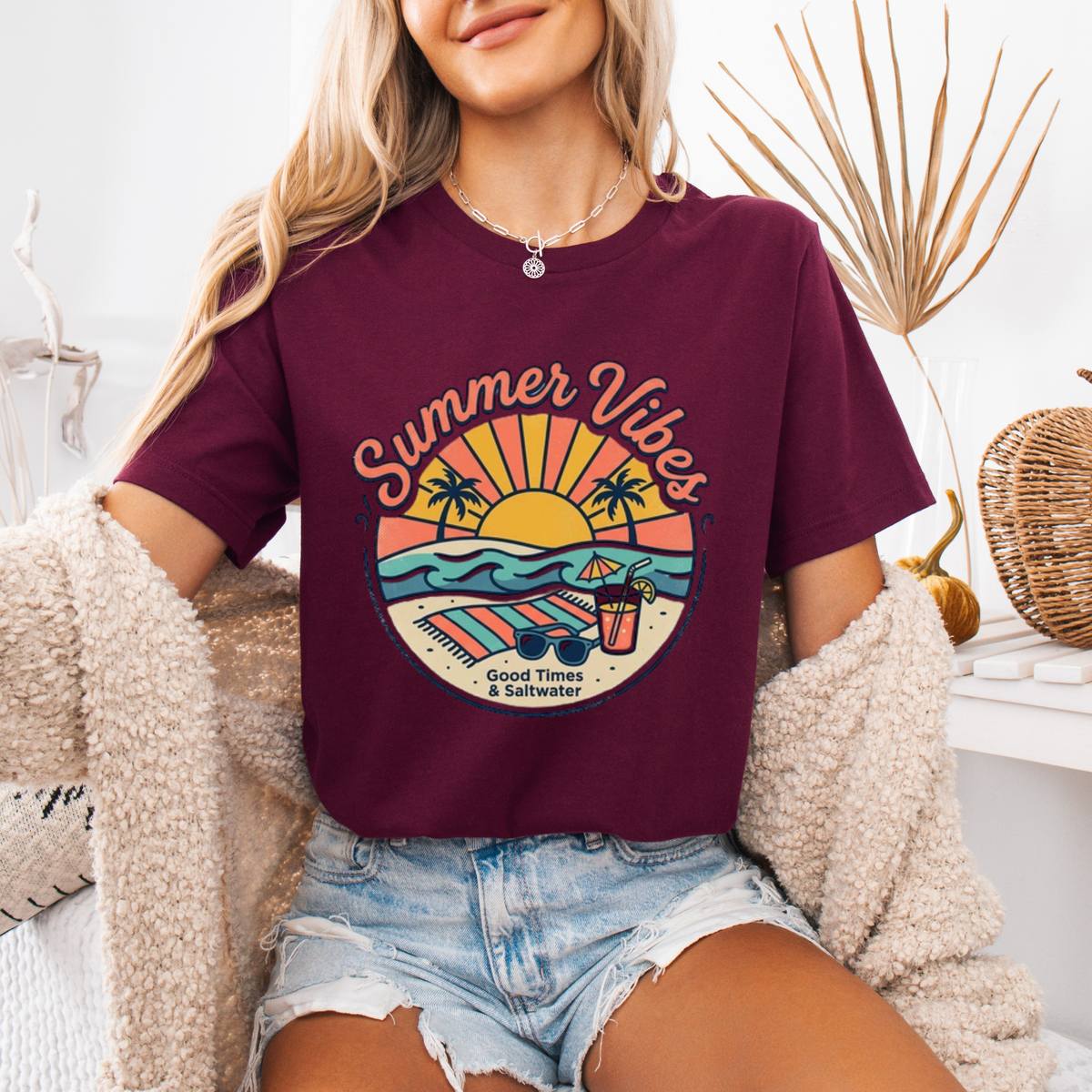 Retro Beach Sunset T-Shirt