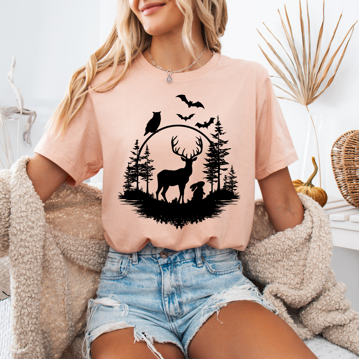 Forest Night Life Silhouette T-Shirt