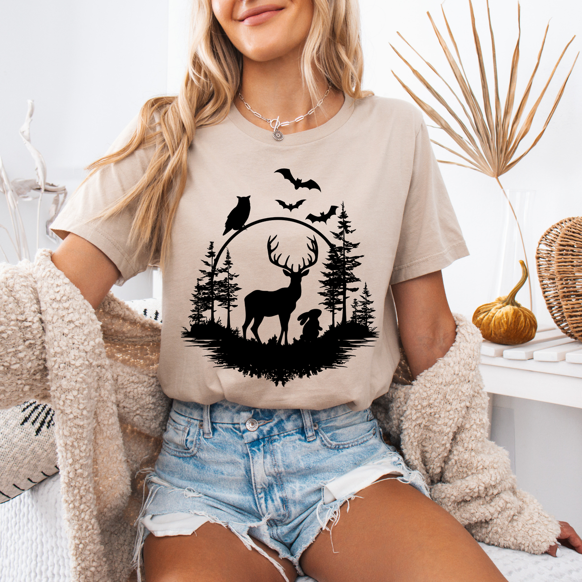 Forest Night Life Silhouette T-Shirt