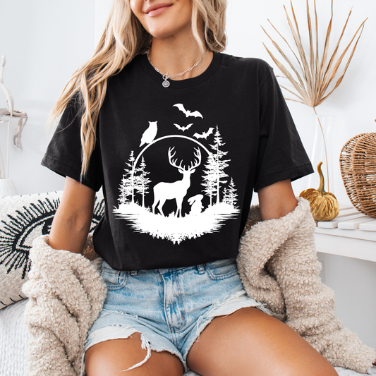 Forest Night Life Silhouette T-Shirt