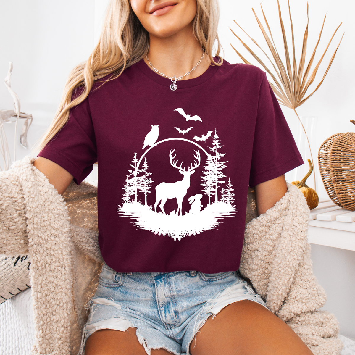 Forest Night Life Silhouette T-Shirt