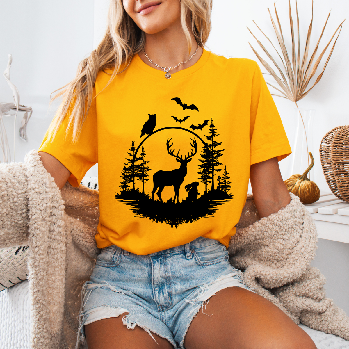 Forest Night Life Silhouette T-Shirt