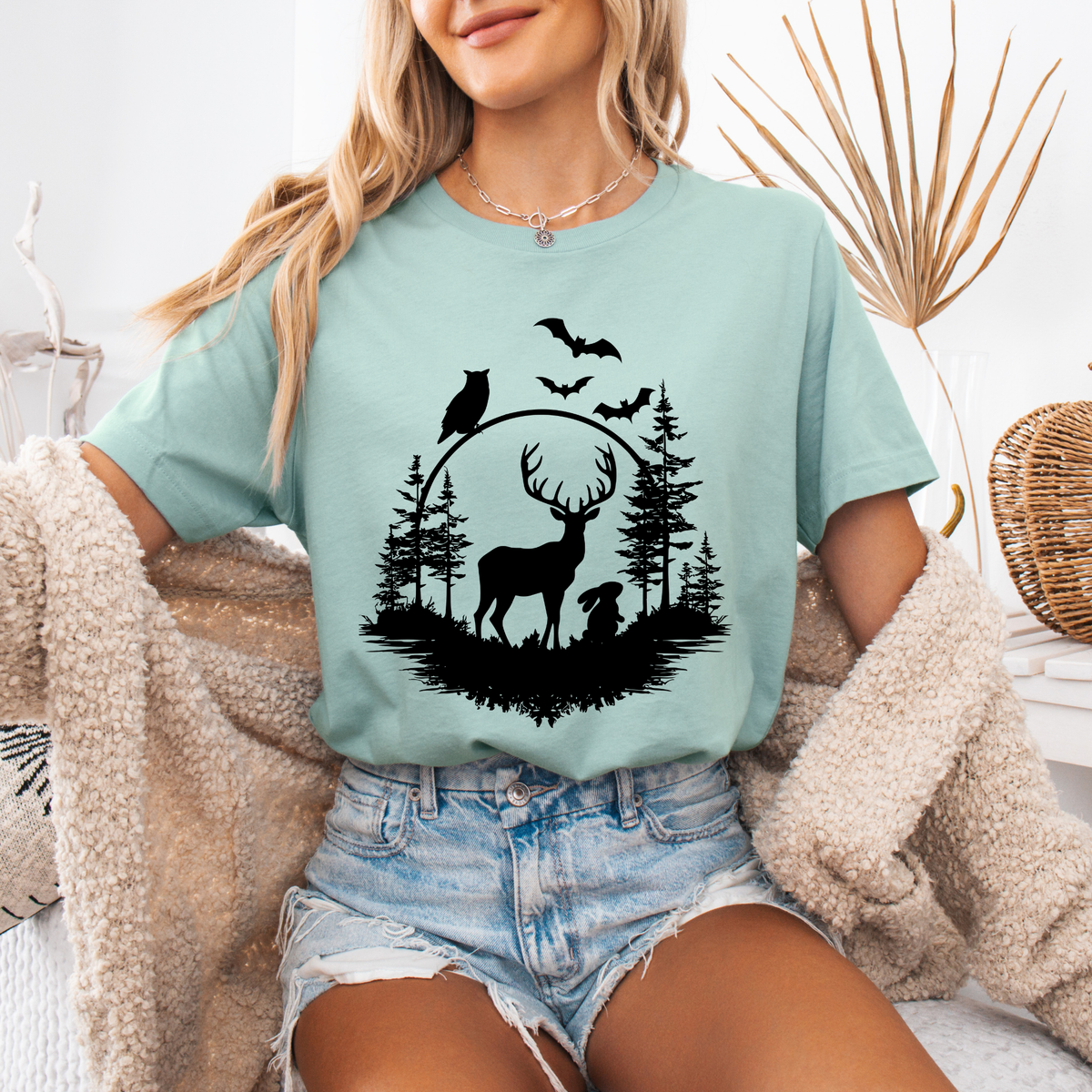 Forest Night Life Silhouette T-Shirt