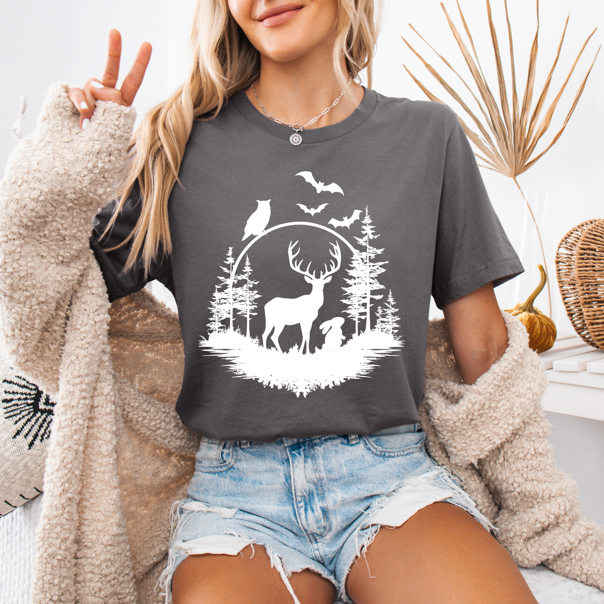 Forest Night Life Silhouette T-Shirt