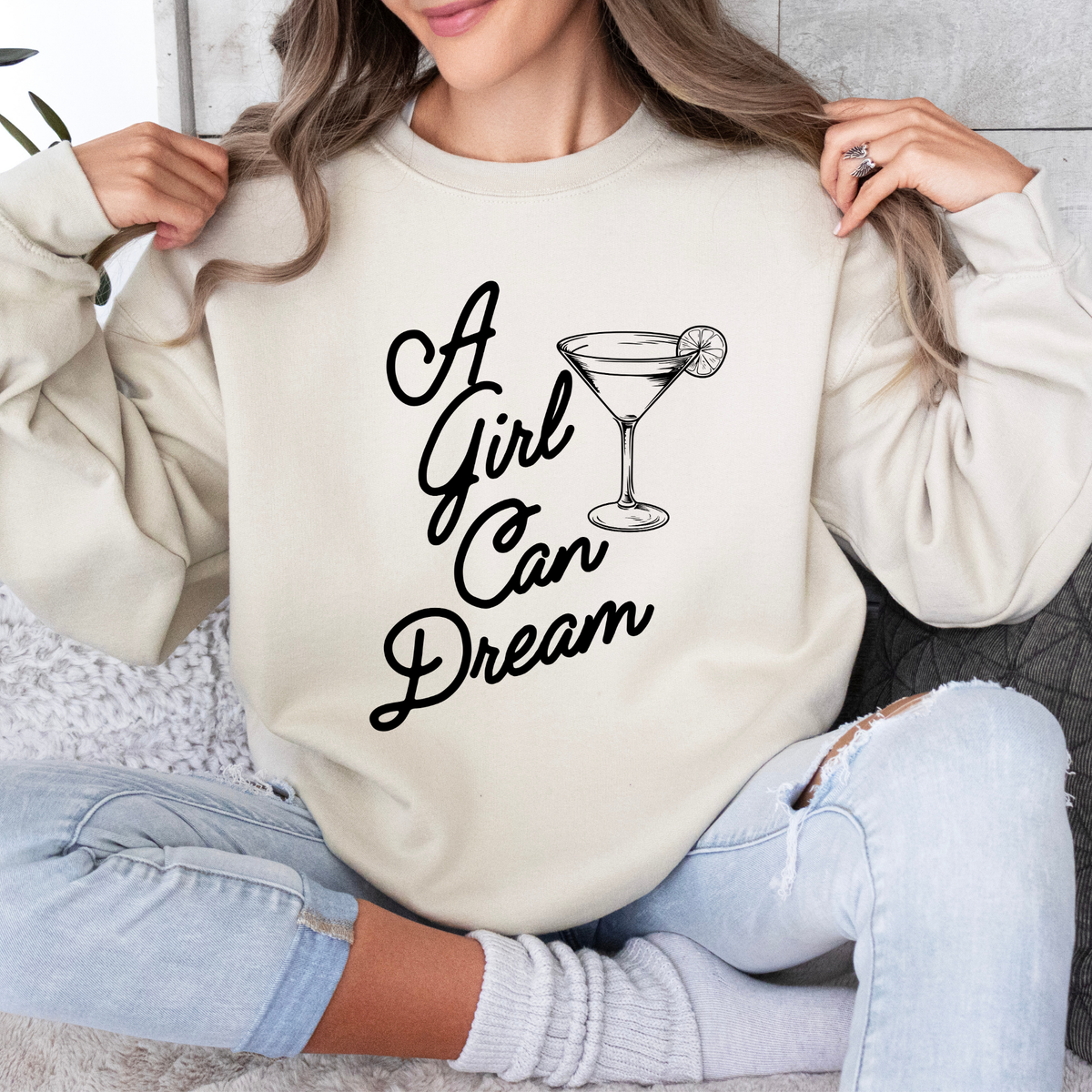 A Girl Can Dream Crewneck Sweatshirt