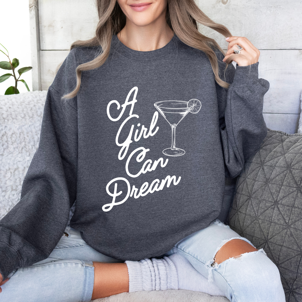 A Girl Can Dream Crewneck Sweatshirt