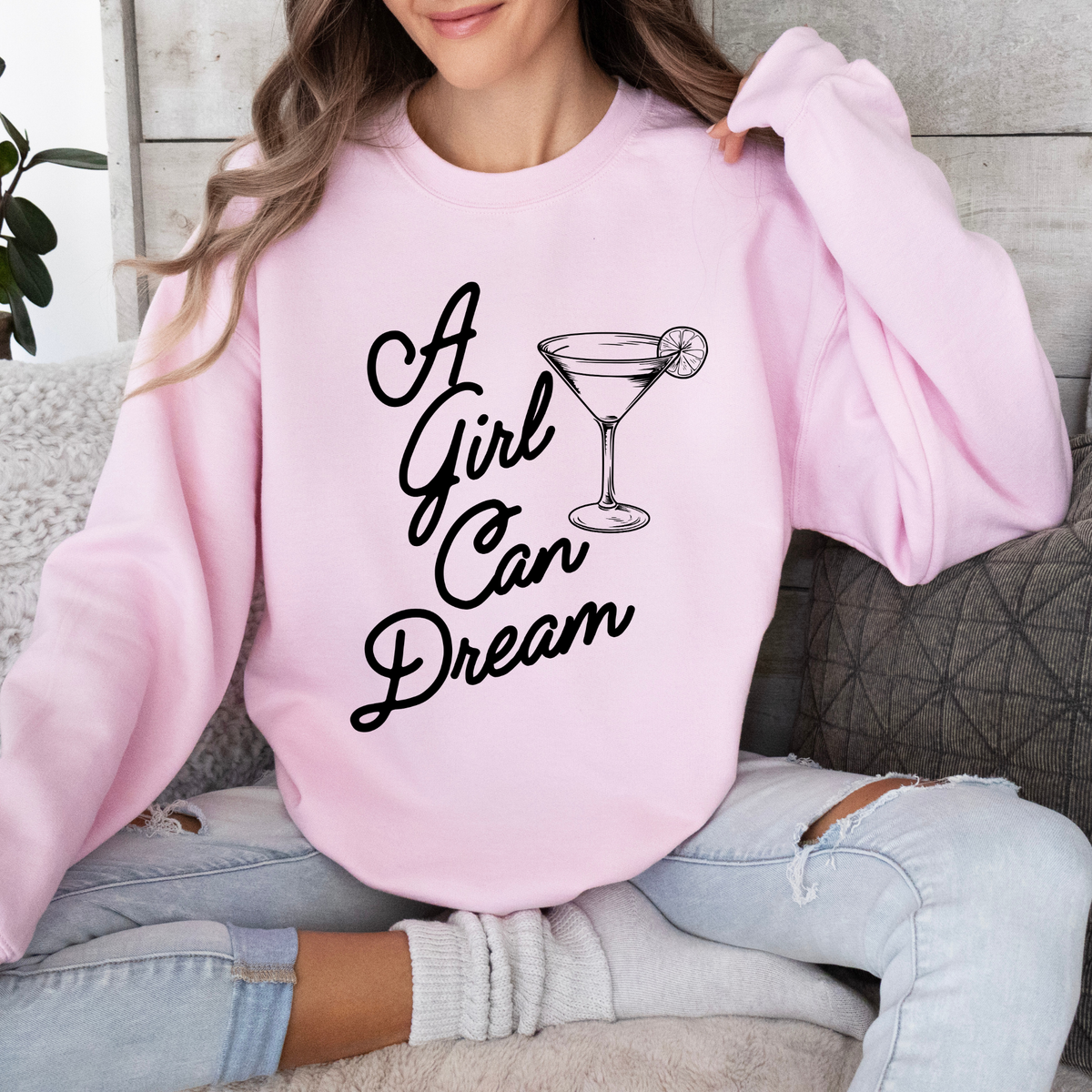A Girl Can Dream Crewneck Sweatshirt
