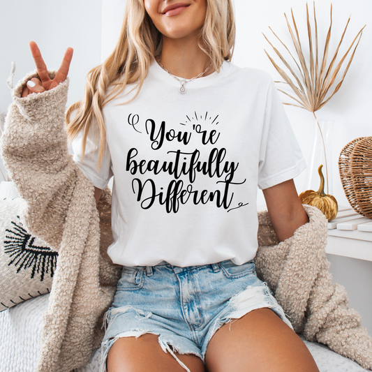 "You're Beautifully Different" Inspirational T-Shirt