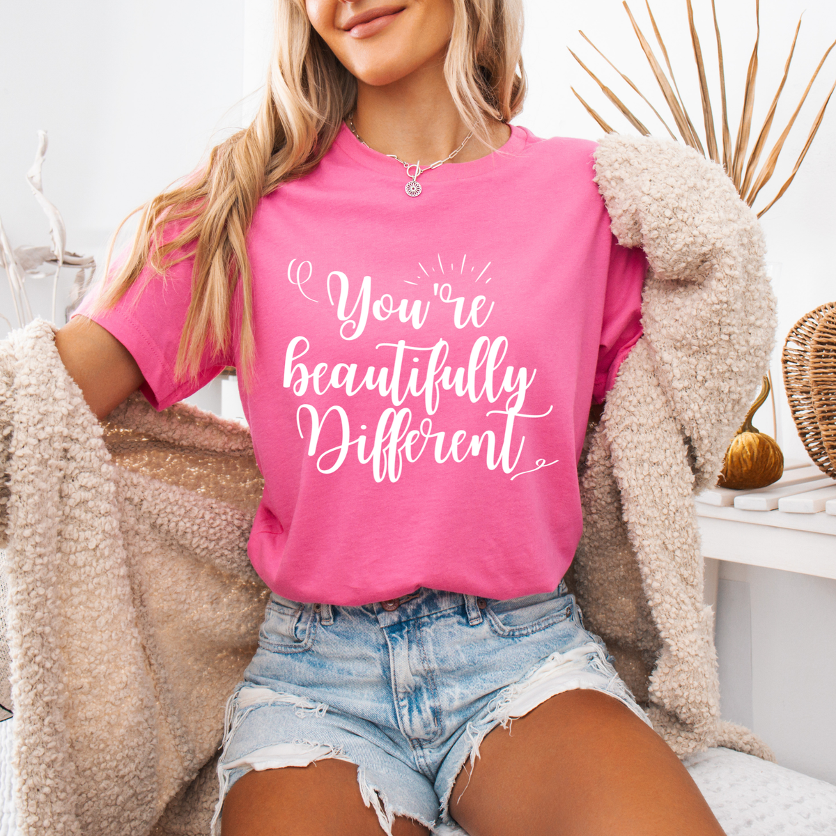 "You're Beautifully Different" Inspirational T-Shirt