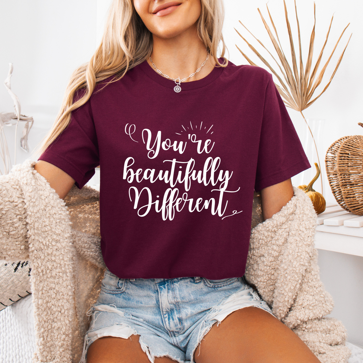 "You're Beautifully Different" Inspirational T-Shirt