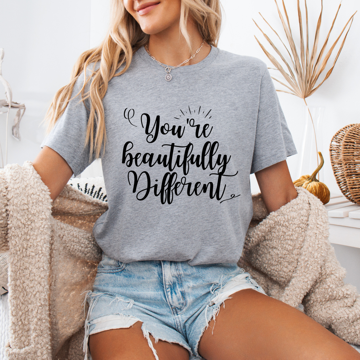 "You're Beautifully Different" Inspirational T-Shirt