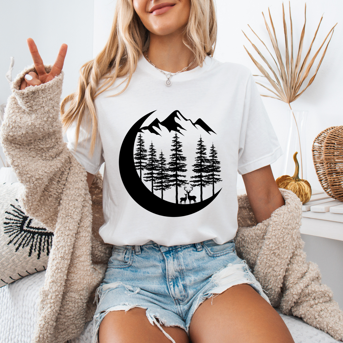 Moonlit Forest Silhouette T-shirt