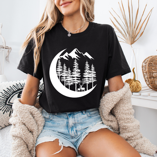 Moonlit Forest Silhouette T-shirt