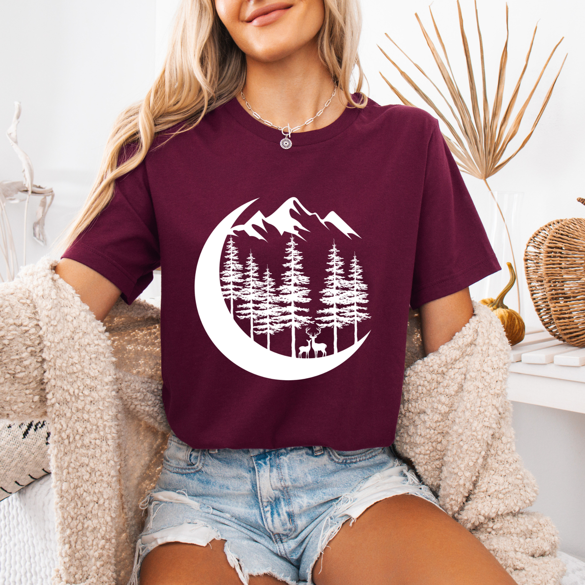 Moonlit Forest Silhouette T-shirt
