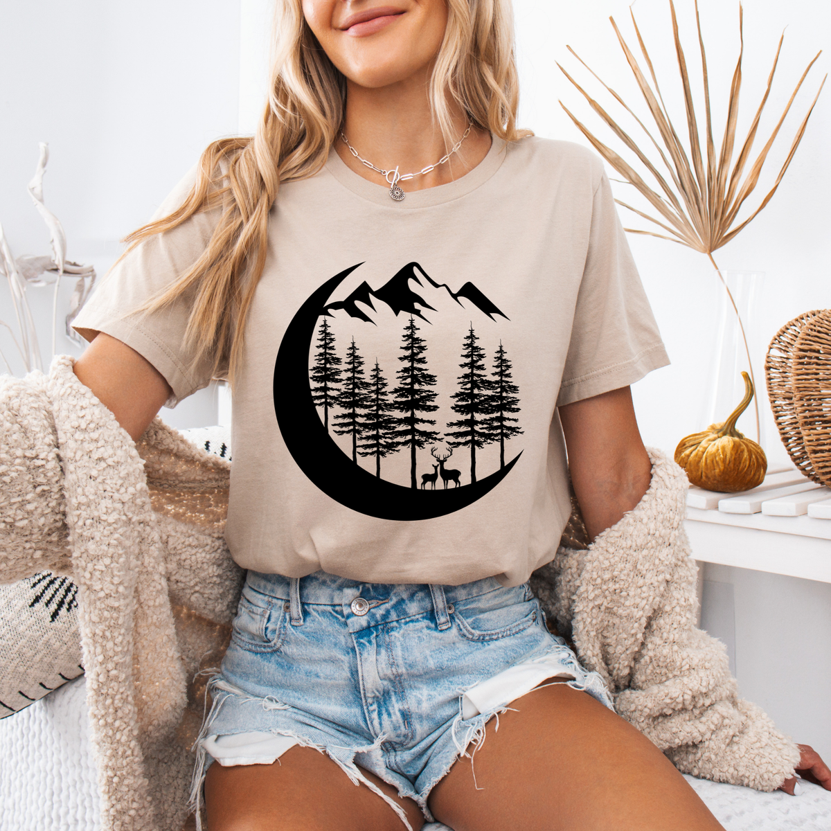 Moonlit Forest Silhouette T-shirt