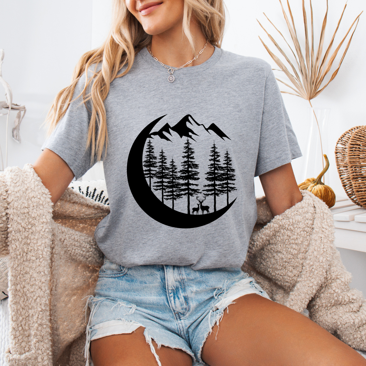 Moonlit Forest Silhouette T-shirt