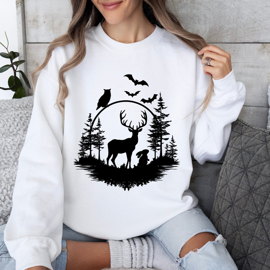 Deer Forest Silhouette Sweatshirt