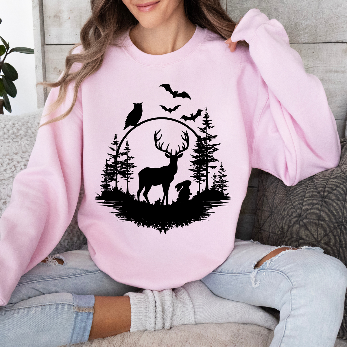 Deer Forest Silhouette Sweatshirt