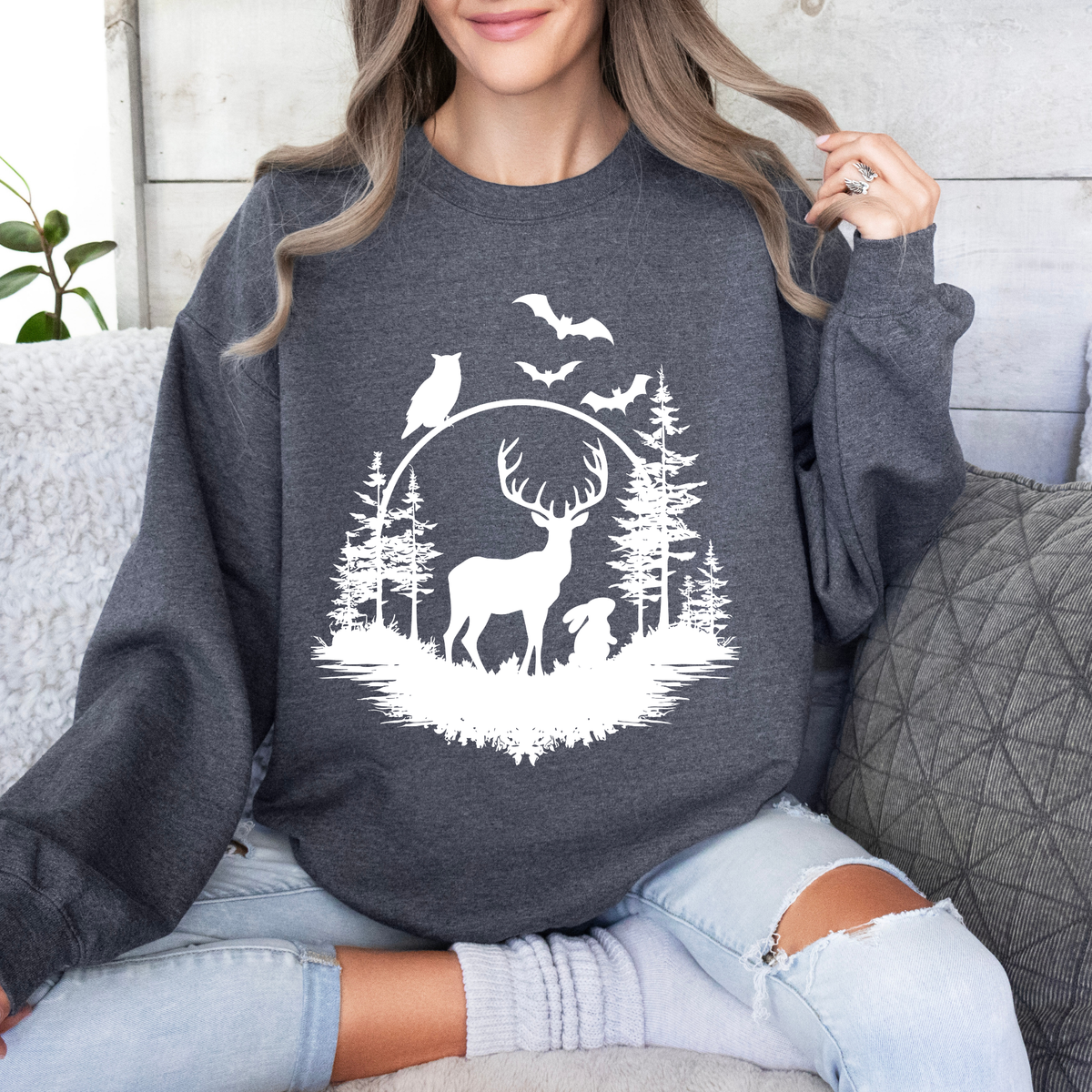 Deer Forest Silhouette Sweatshirt