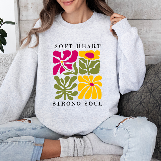 Floral 'Soft Heart, Strong Soul' Sweatshirt
