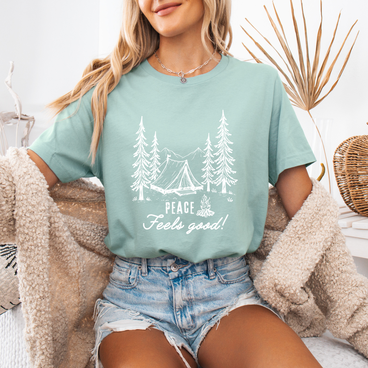 Peace Feels Good Camping T-Shirt