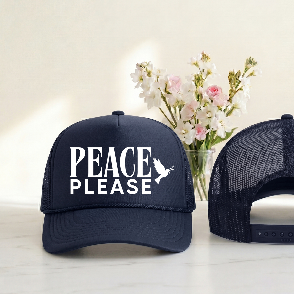 Peace Please Trucker Hat